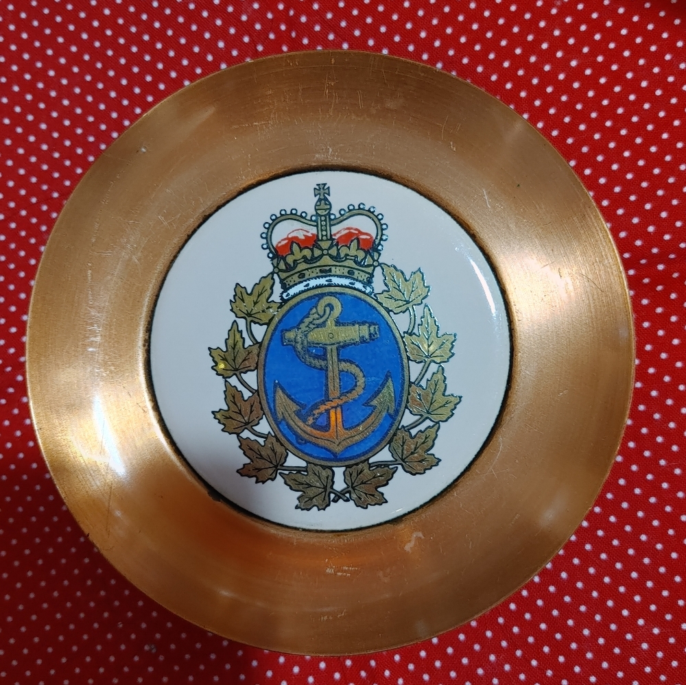 Set of 4 Royal Canadian Navy Copper Coasters 1950s